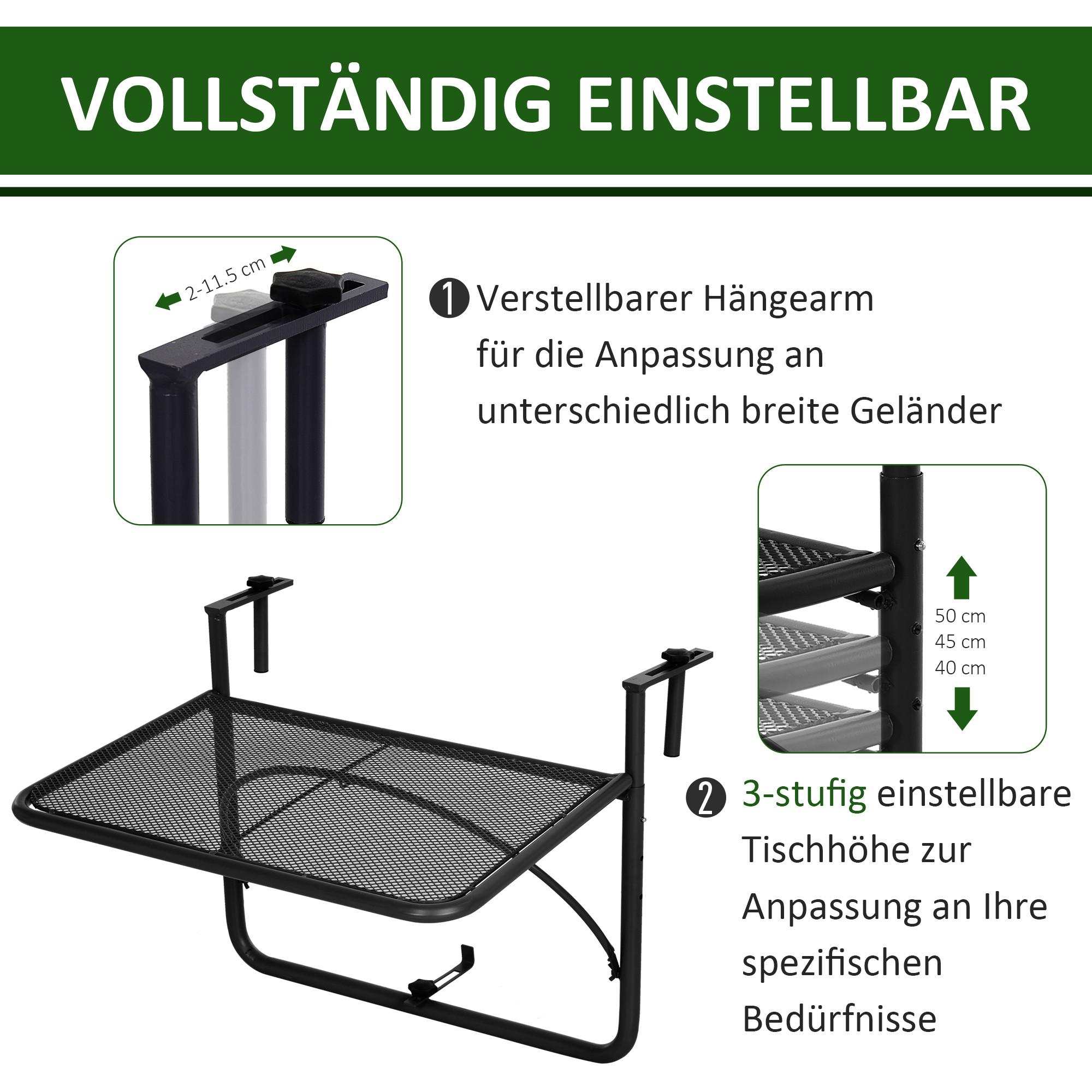 Outsunny Balkonhängetisch  