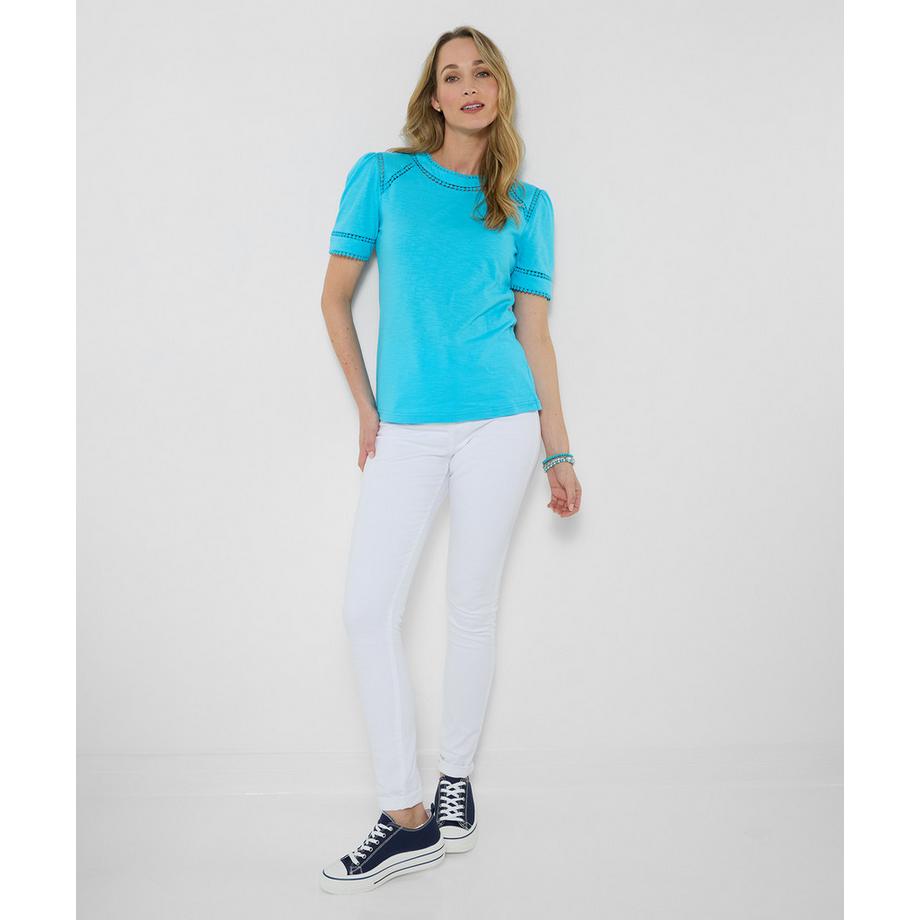 Joe Browns Jersey T-Shirt Rundhalsausschnitt Durchbruchdetails  