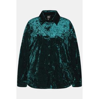 Ulla Popken Blusa in velluto taglio svasato maniche lunghe  