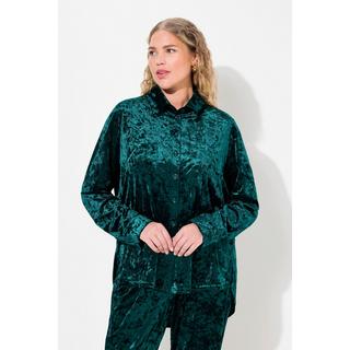 Ulla Popken Blusa in velluto taglio svasato maniche lunghe  