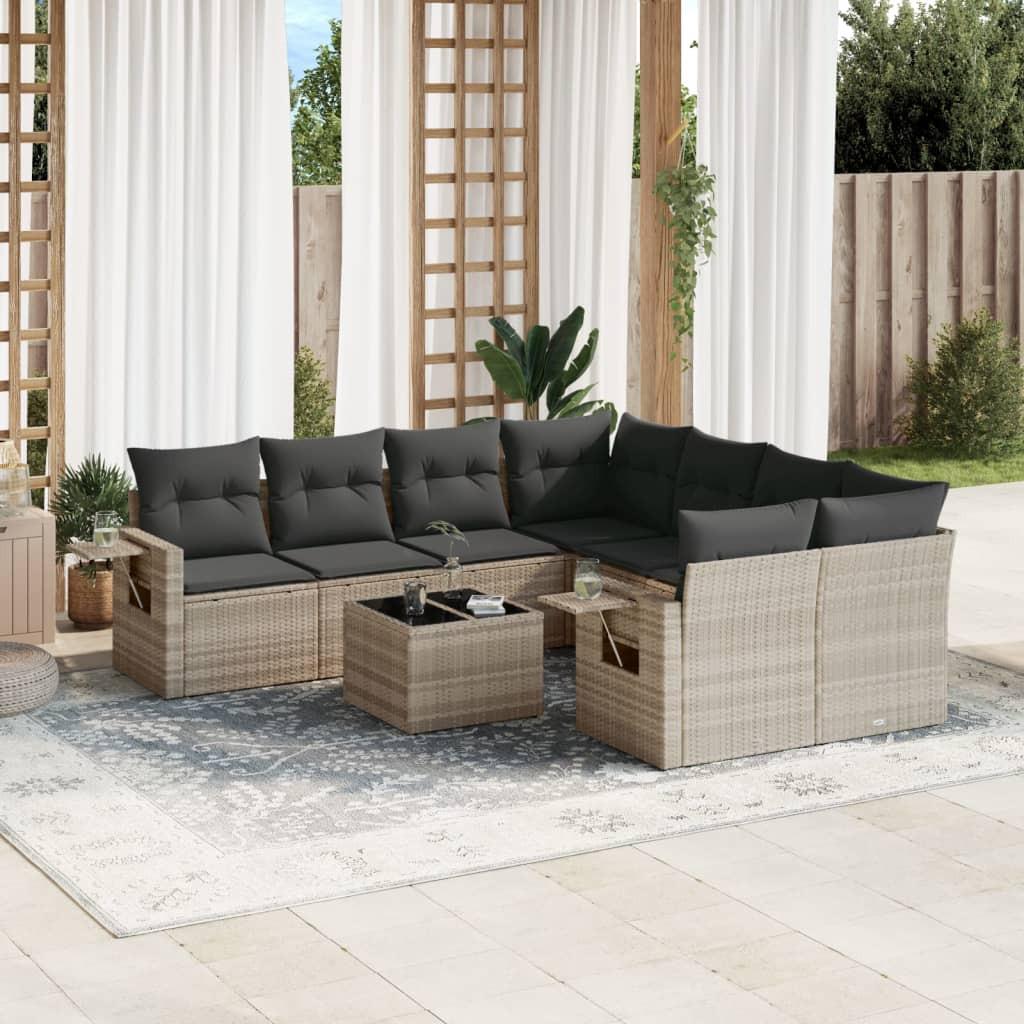 VidaXL Ensemble de canapés de jardin rotin synthétique  