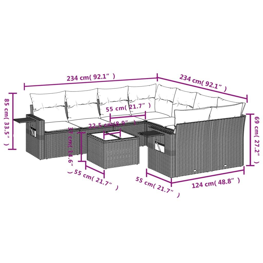 VidaXL Ensemble de canapés de jardin rotin synthétique  