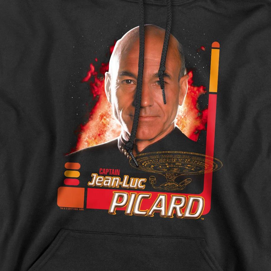 Star Trek Felpa con cappuccio stampata Jean-Luc Picard  