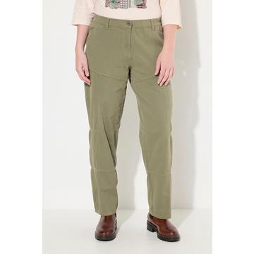 Femme Grandes tailles Pantalon cargo en coton bio, jambe large et taille élastique gris pierre 58 831804190-58