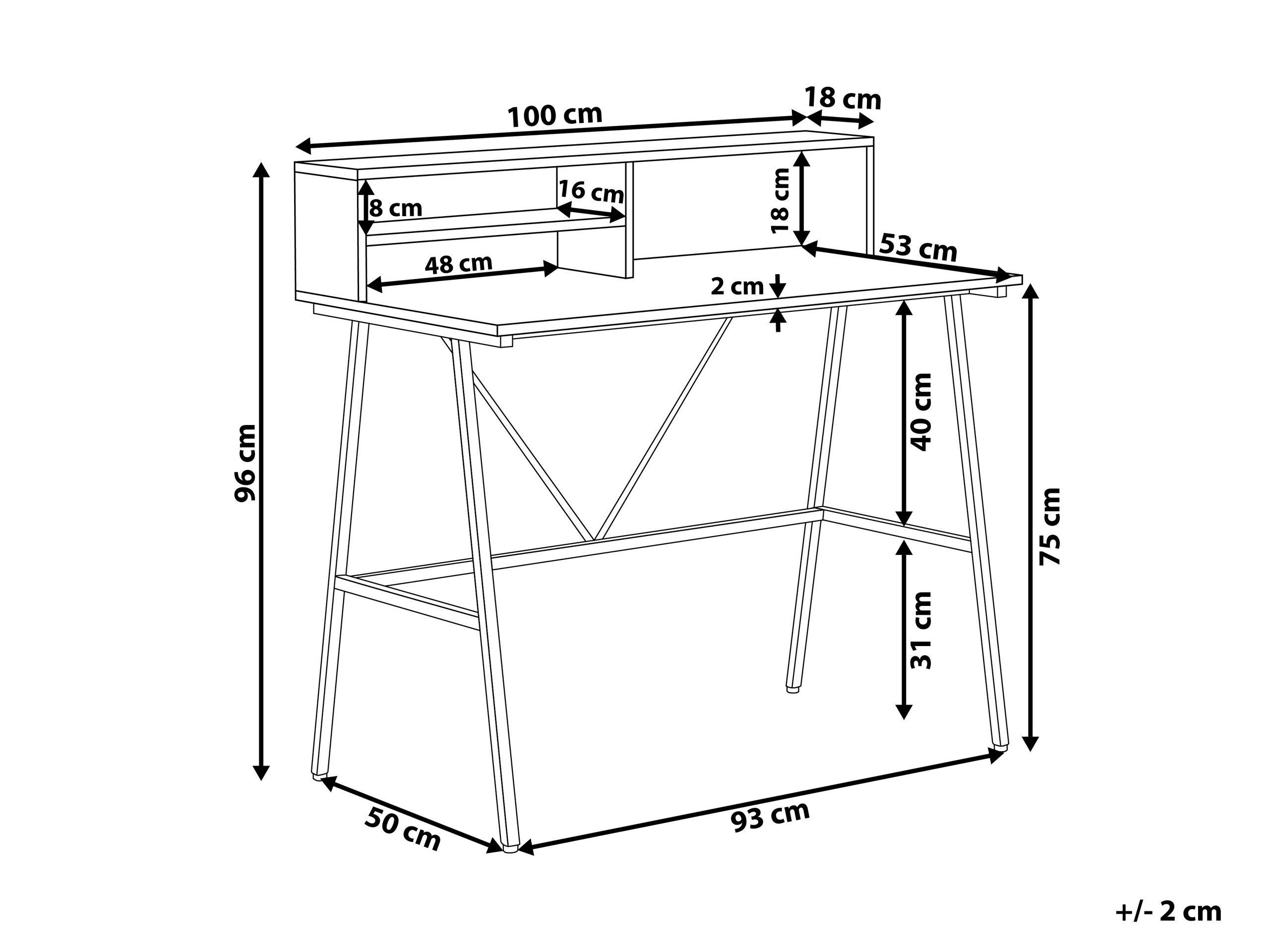 Beliani Table de bureau en Panneau de particules Industriel HARISON  