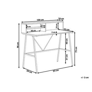 Beliani Table de bureau en Panneau de particules Industriel HARISON  