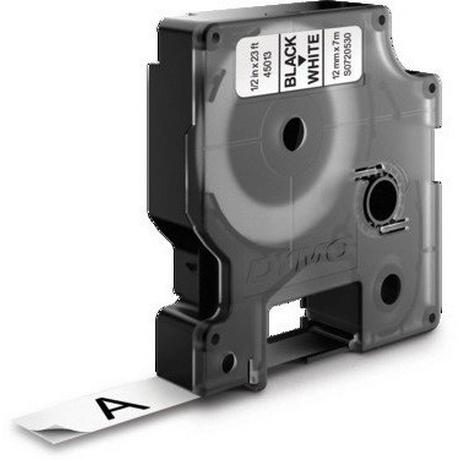 ABB Stotz S&J DYMO Schriftband D1 schwarz/weiss S0720530 12mm/7m  
