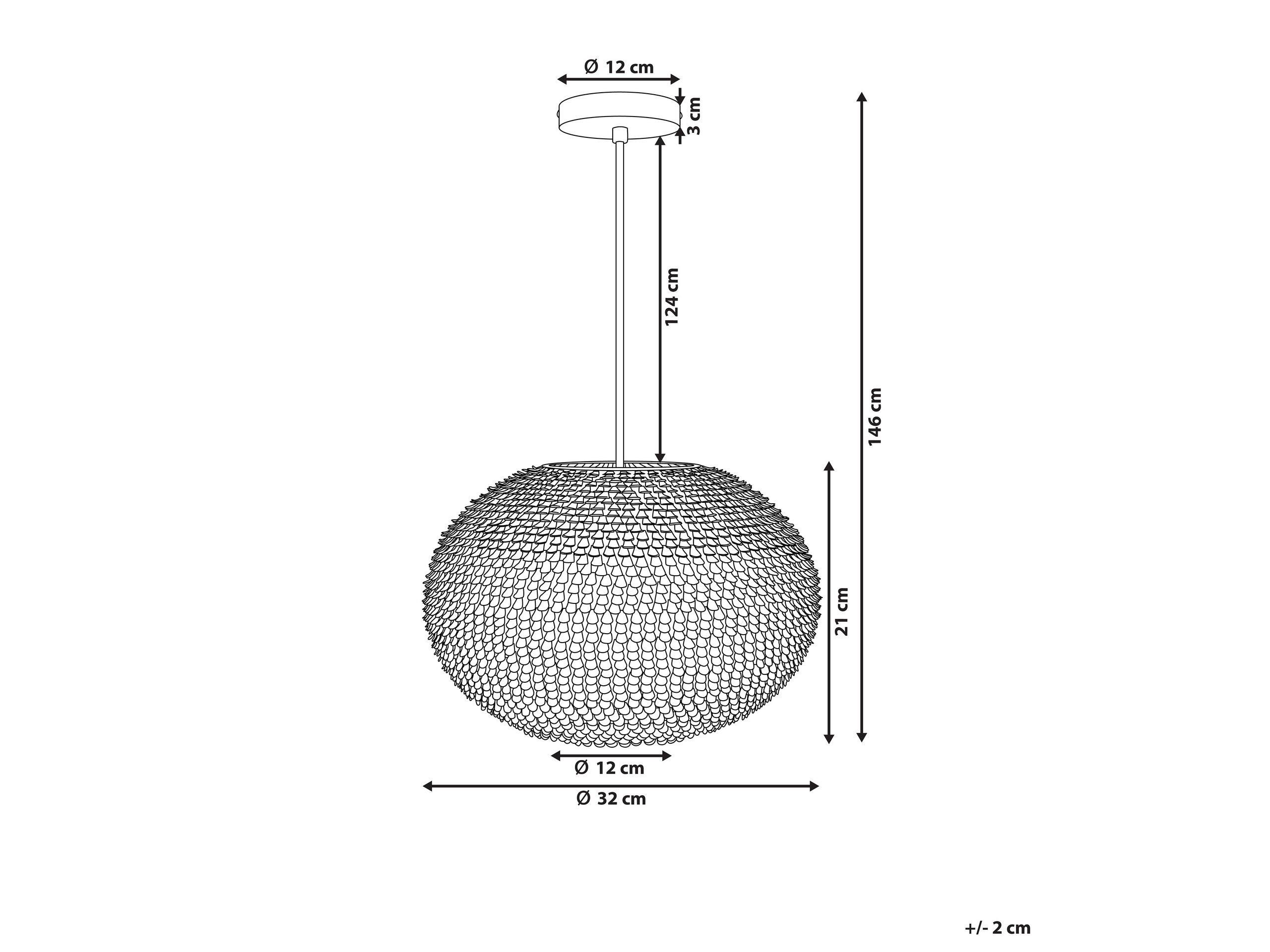 Beliani Lampe suspension en Métal Glamour REINE  