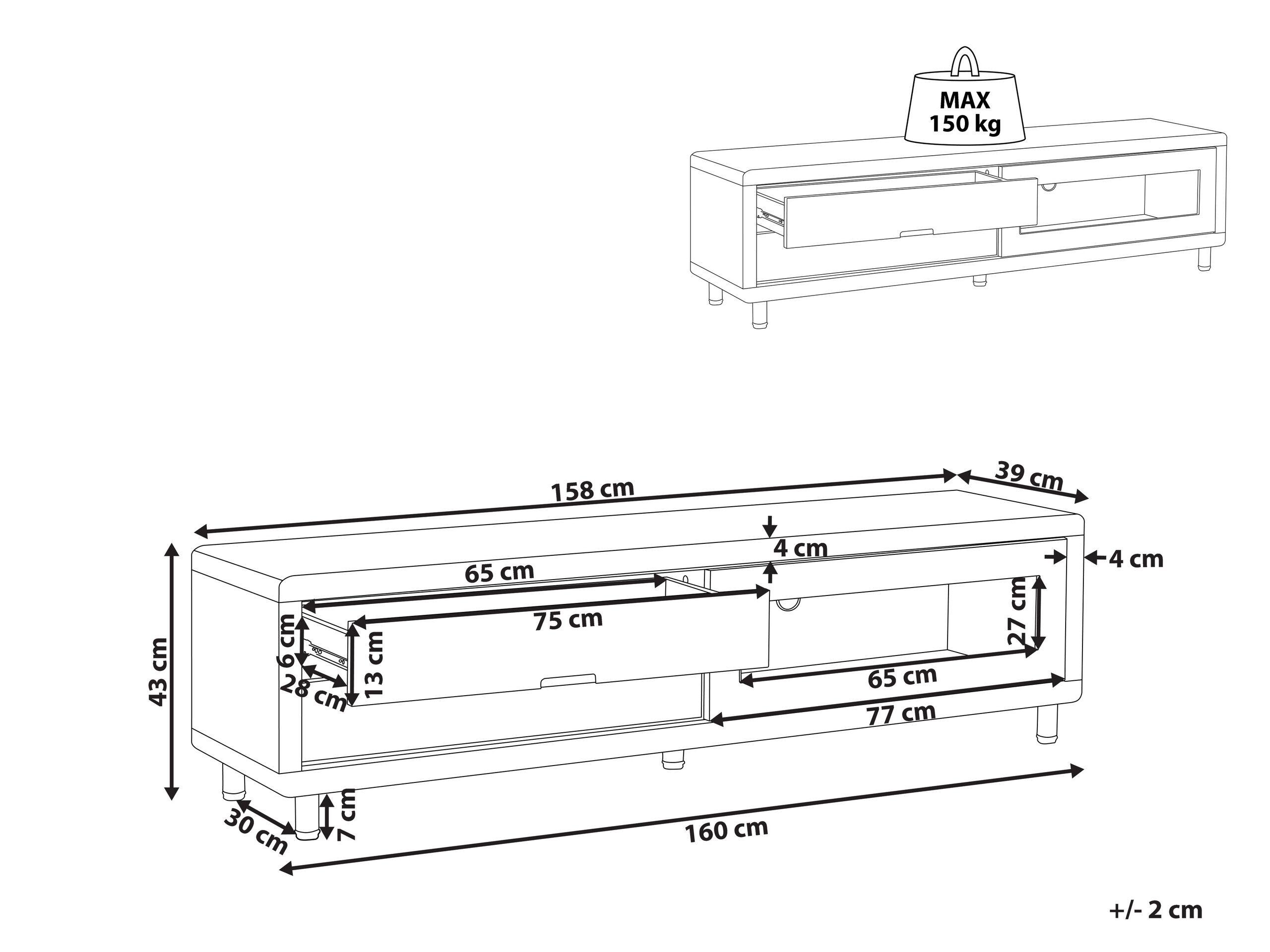 Beliani Meuble TV en MDF Moderne PEMBORKE  