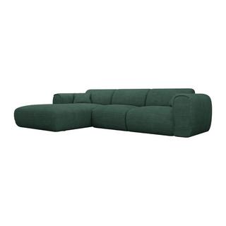 Vente-unique Großes Ecksofa - Ecke links - Cord - Tannengrün - POGNIA  