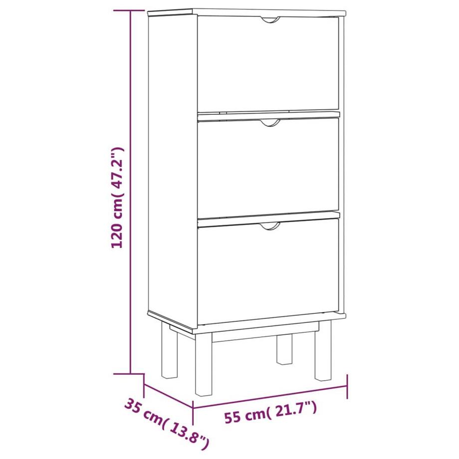 VidaXL Schuhschrank kiefernholz  