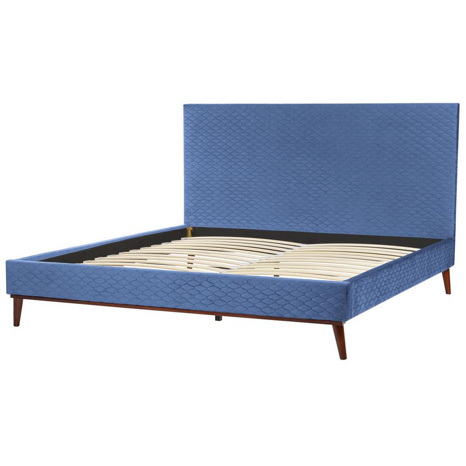 Beliani Bett mit Lattenrost aus Samtstoff Retro BAYONNE  