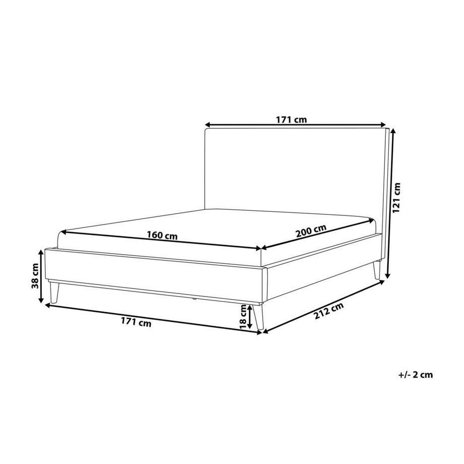 Beliani Bett mit Lattenrost aus Samtstoff Retro BAYONNE  