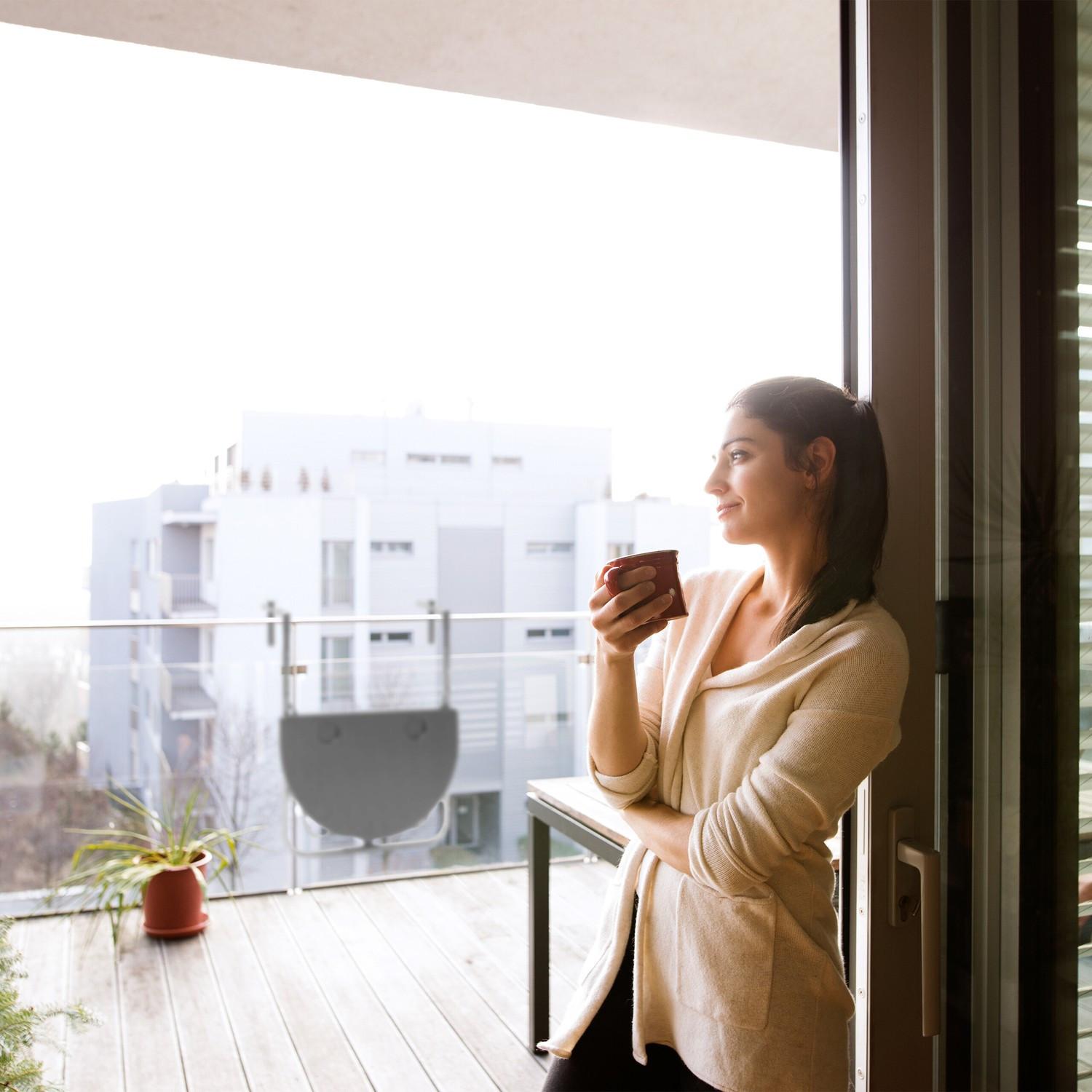 B2X Tavolo pieghevole sospeso per balcone grigio  