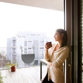 B2X Tavolo pieghevole sospeso per balcone grigio  