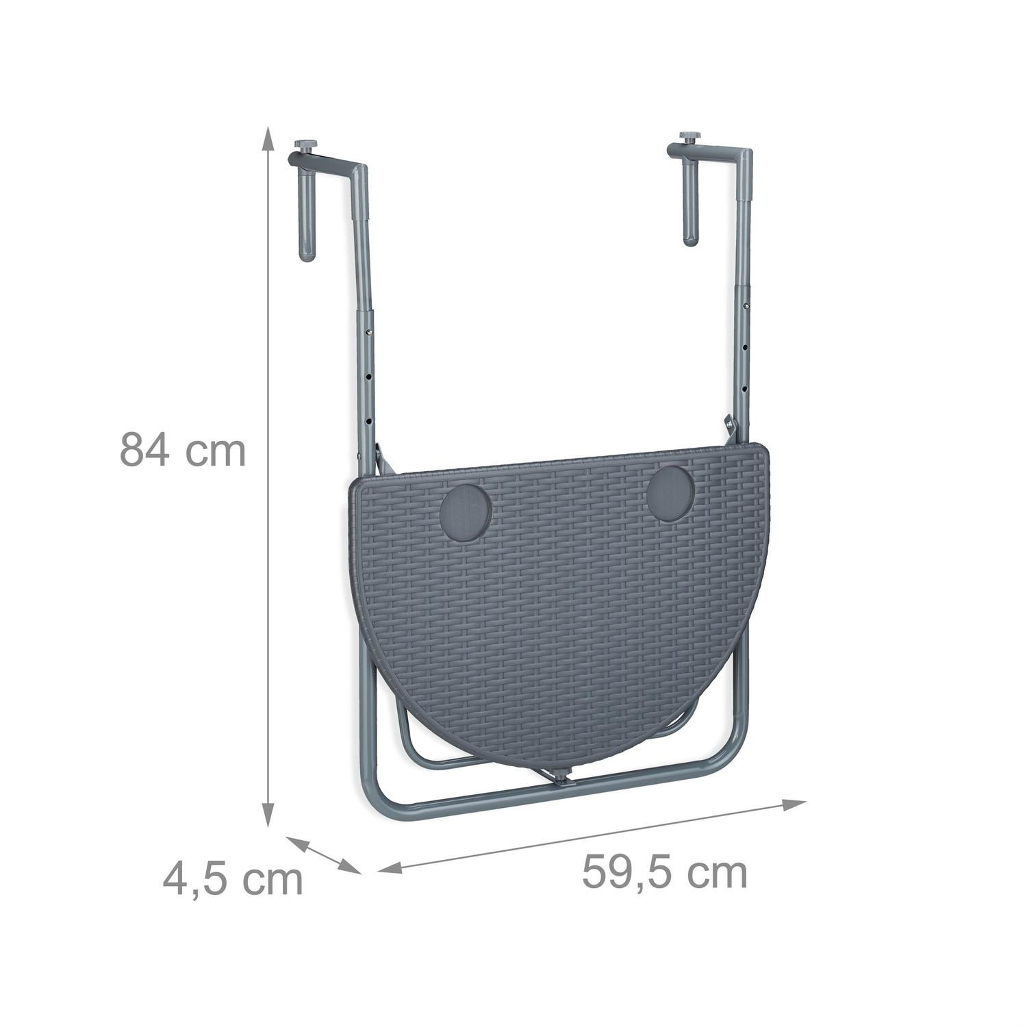 B2X Tavolo pieghevole sospeso per balcone grigio  