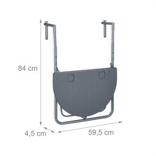 B2X Tavolo pieghevole sospeso per balcone grigio  