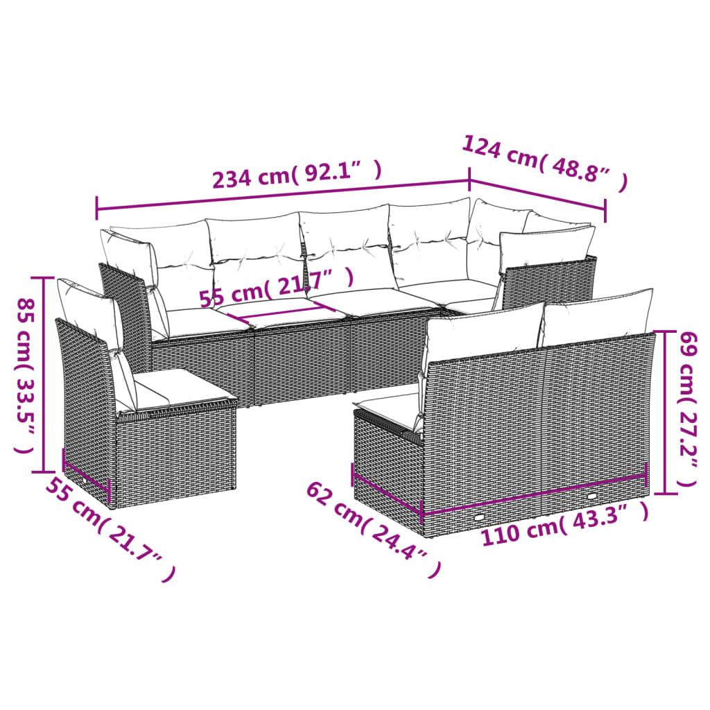 VidaXL set divano da giardino Polirattan  