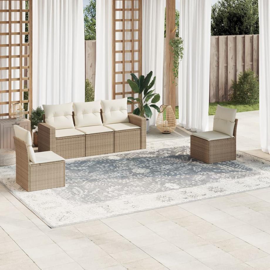 VidaXL set divano da giardino Polirattan  
