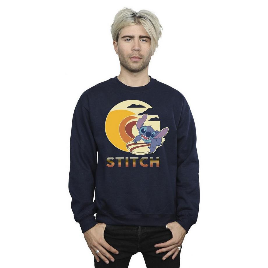 Disney Stitch Surfing Stampa Grafica Felpa  