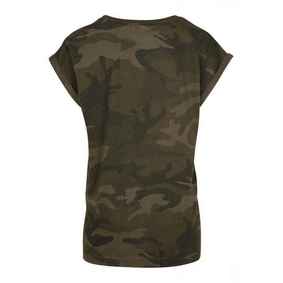 Build Your Own Camo Print T-Shirt mit überschnittenen Schultern  