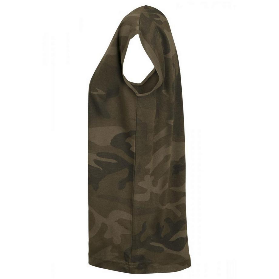 Build Your Own Camo Print T-Shirt mit überschnittenen Schultern  