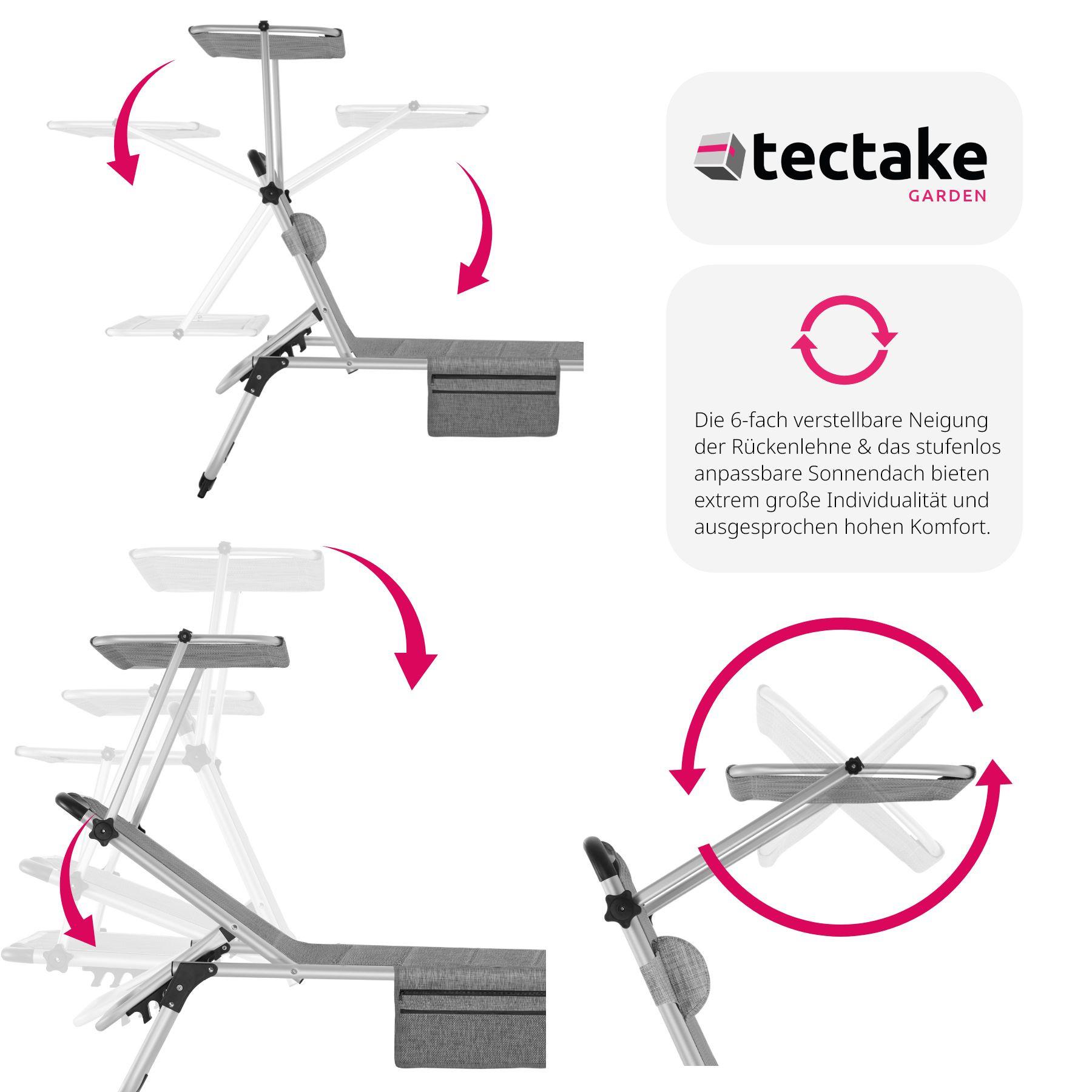 Tectake Bain de soleil Lorella rembourré, pliable  