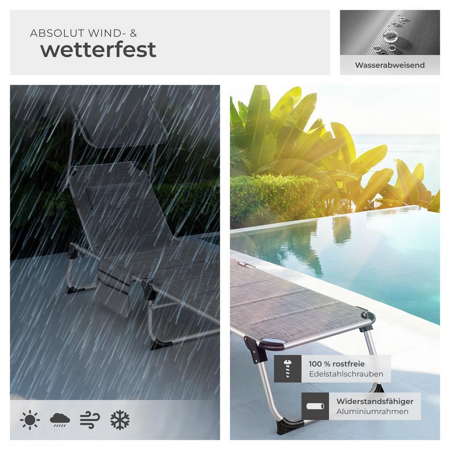 Tectake Sdraio  Lorella imbottita, pieghevole  