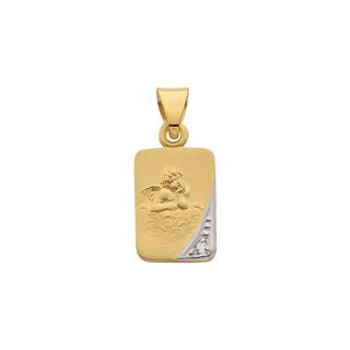 MUAU Schmuck  Anhänger Schutzengel Gelbgold 750 Diamant 0.005ct. 15x7mm 