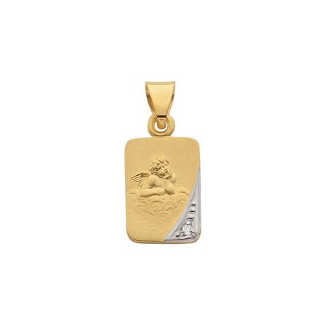 MUAU Schmuck  Anhänger Schutzengel Gelbgold 750 Diamant 0.005ct. 15x7mm 