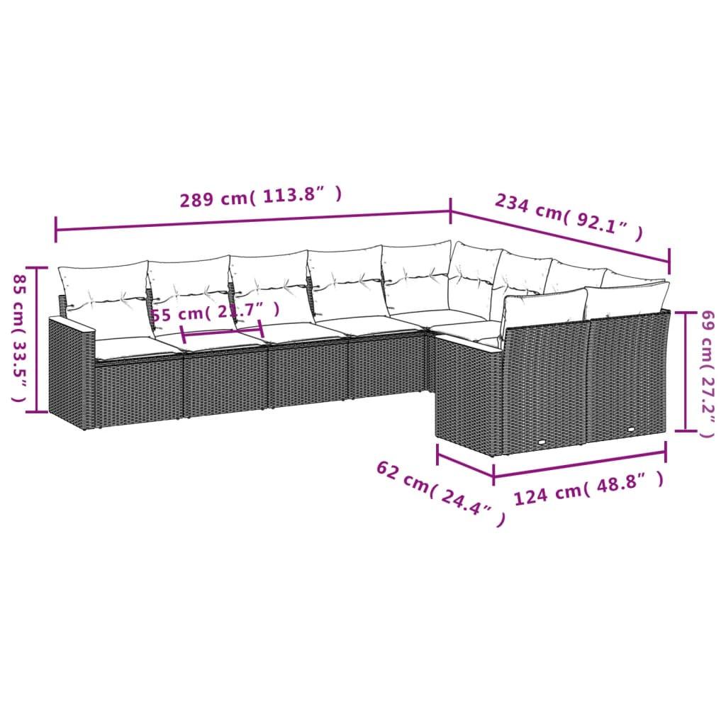 VidaXL Ensemble de canapés de jardin rotin synthétique  