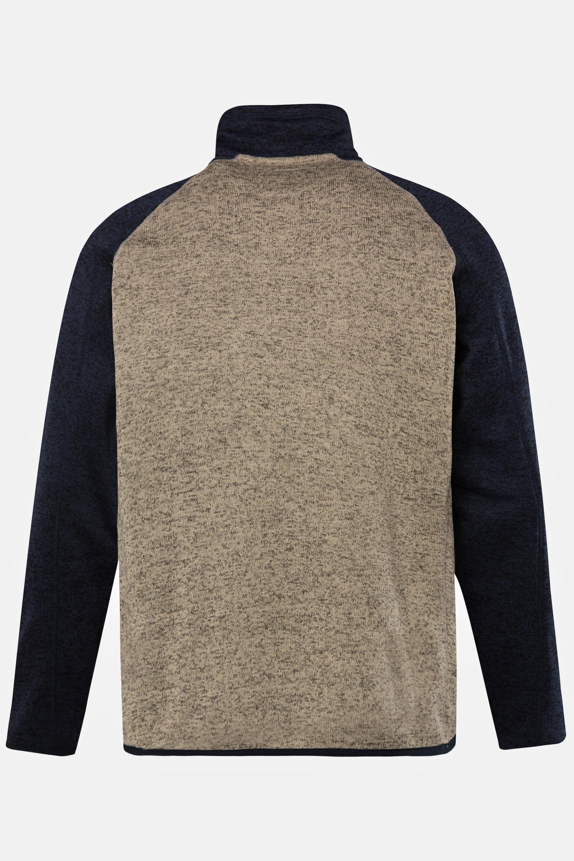 JP1880  Pullover per l'outdoor in maglia e pile con zip sul collo 