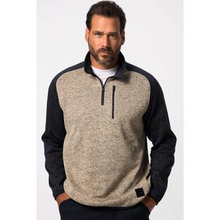 JP1880  Pullover per l'outdoor in maglia e pile con zip sul collo 