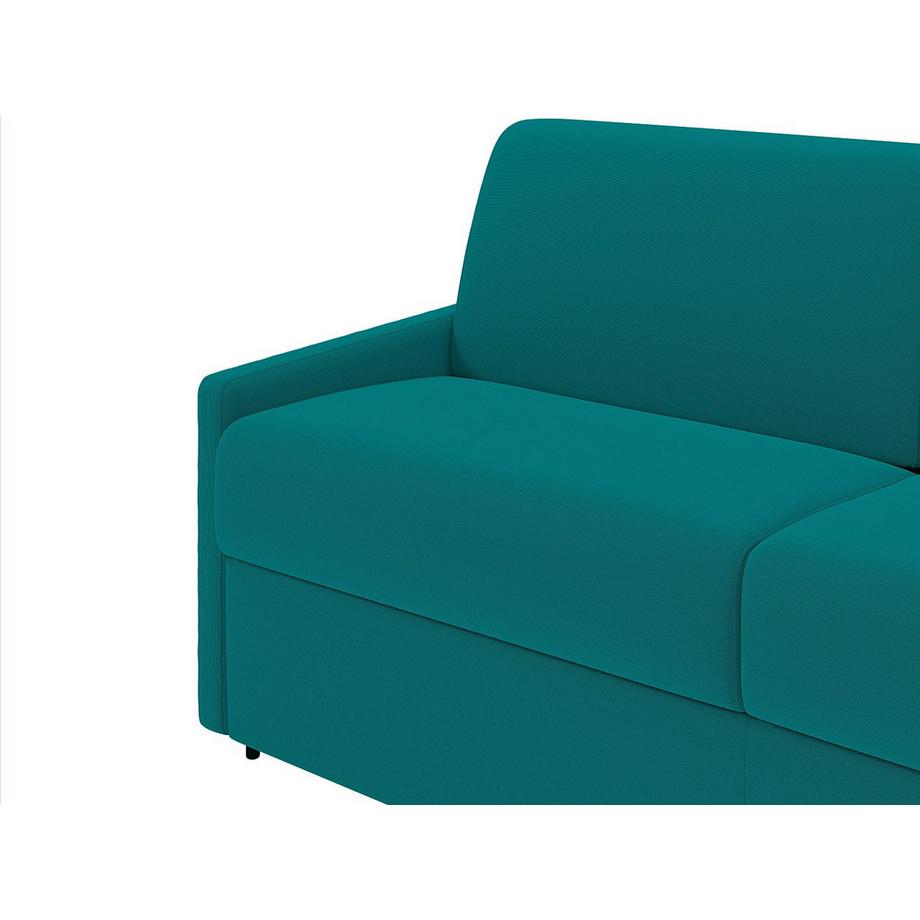 Vente-unique Schlafsofa 3Sitzer Stoff Liegefläche 1 MatratzenTürkis CALIFE  