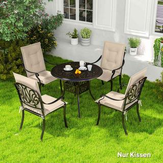 Northio 4er Set Sitzkissen 108 x 50 x 5 cm Stuhlkissen mit Bändern, Outdoor Indoor Sitzauflage, Sitzpolster, Bankpolster für Gartenmöbel, Sitzsthul, Essstuhl, Beige Aosom  