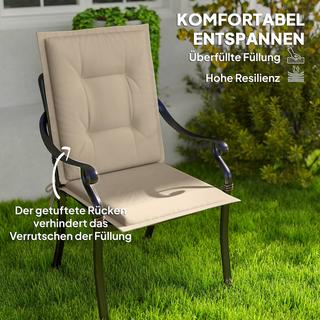 Northio 4er Set Sitzkissen 108 x 50 x 5 cm Stuhlkissen mit Bändern, Outdoor Indoor Sitzauflage, Sitzpolster, Bankpolster für Gartenmöbel, Sitzsthul, Essstuhl, Beige Aosom  