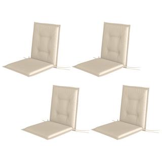 Northio 4er Set Sitzkissen 108 x 50 x 5 cm Stuhlkissen mit Bändern, Outdoor Indoor Sitzauflage, Sitzpolster, Bankpolster für Gartenmöbel, Sitzsthul, Essstuhl, Beige Aosom  