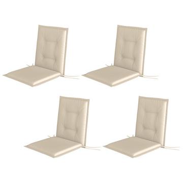 Lot de 4 coussins de siège 108 x 50 x 5 cm, coussins de chaise avec attaches, coussin de siège extérieur et intérieur, coussin de siège, coussin de banc pour meubles de jardin, chaise de siège, chaise de salle à manger, beige Aosom