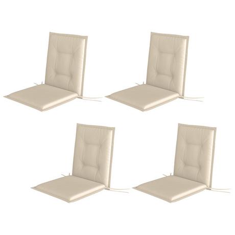 Northio 4er Set Sitzkissen 108 x 50 x 5 cm Stuhlkissen mit Bändern, Outdoor Indoor Sitzauflage, Sitzpolster, Bankpolster für Gartenmöbel, Sitzsthul, Essstuhl, Beige Aosom  