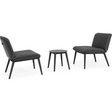 Sitzgruppe Isabela anthrazit (3er-Set)