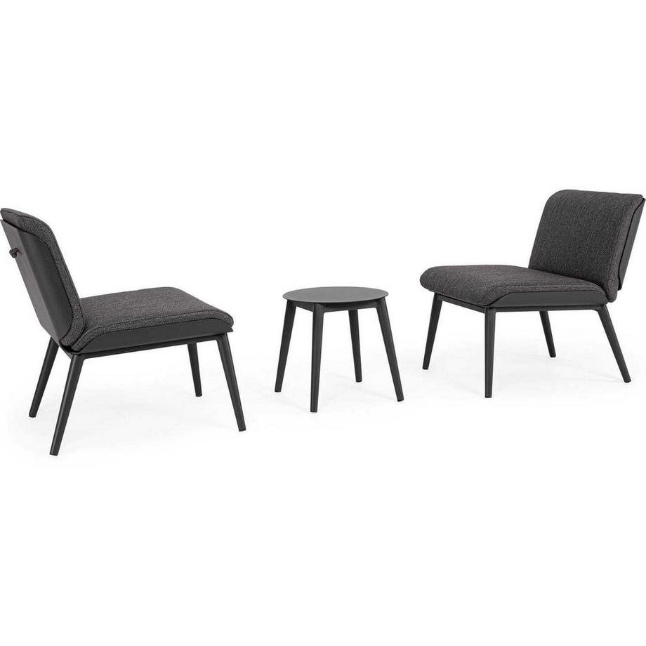 mutoni Sitzgruppe Isabela anthrazit (3er-Set)  