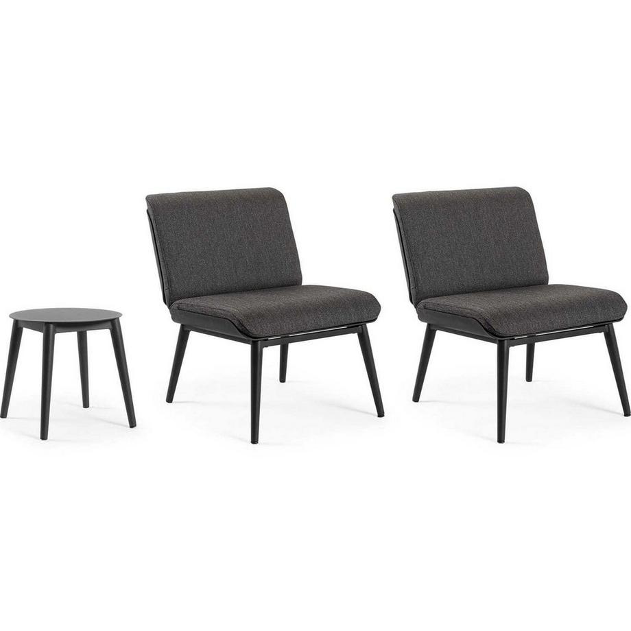 mutoni Sitzgruppe Isabela anthrazit (3er-Set)  