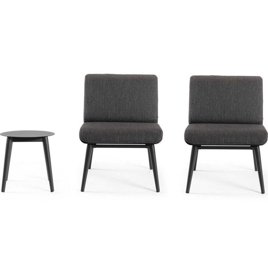 mutoni Sitzgruppe Isabela anthrazit (3er-Set)  