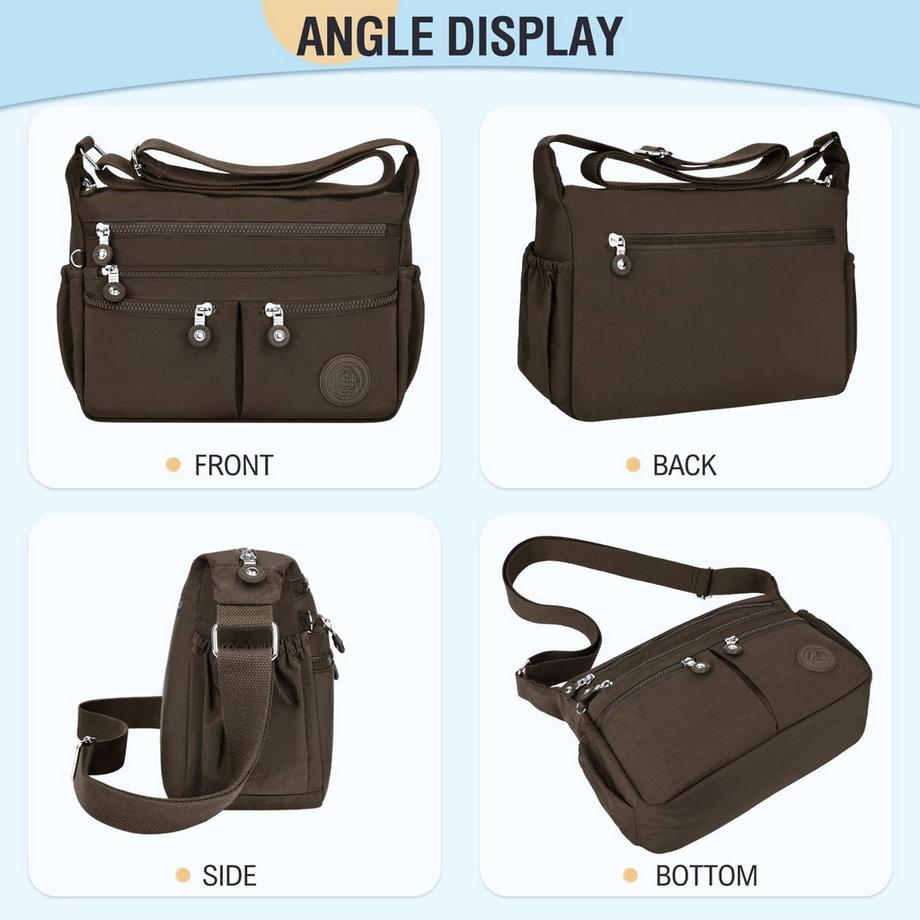 Only-bags.store Wasserdichte Umhängetasche mit vielen Fächern und grosser Kapazität  