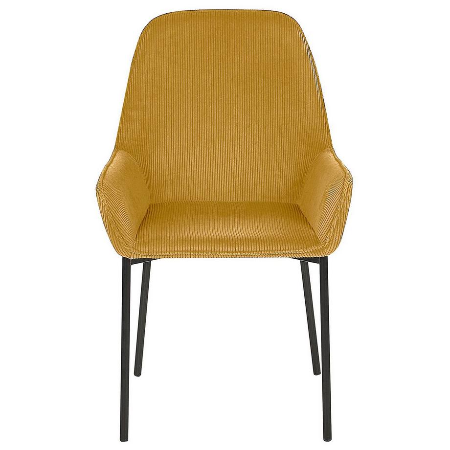 Beliani Lot de 2 chaises de salle à manger en Velours côtelé Glamour LOVERNA  