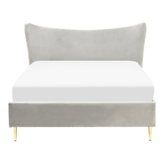 Beliani Lit à lattes en Velours Moderne CHALEIX  