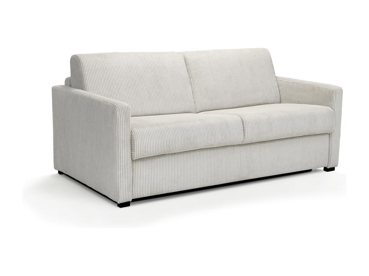 Vente-unique Schlafsofa mit Matratze 3-Sitzer - Cord - Beige - TOMAKA  