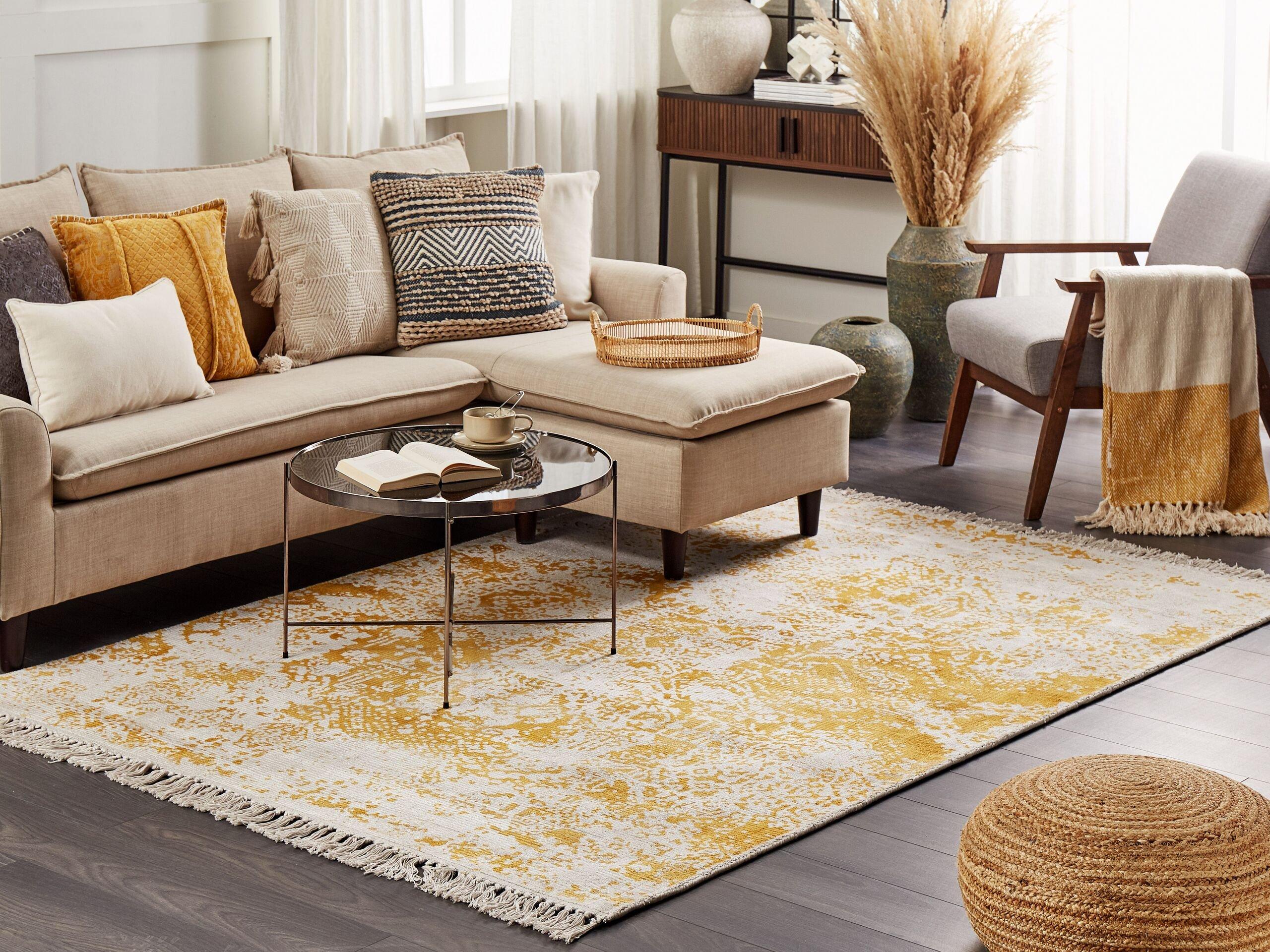 Beliani Tapis en Soie artificielle Boho BOYALI  