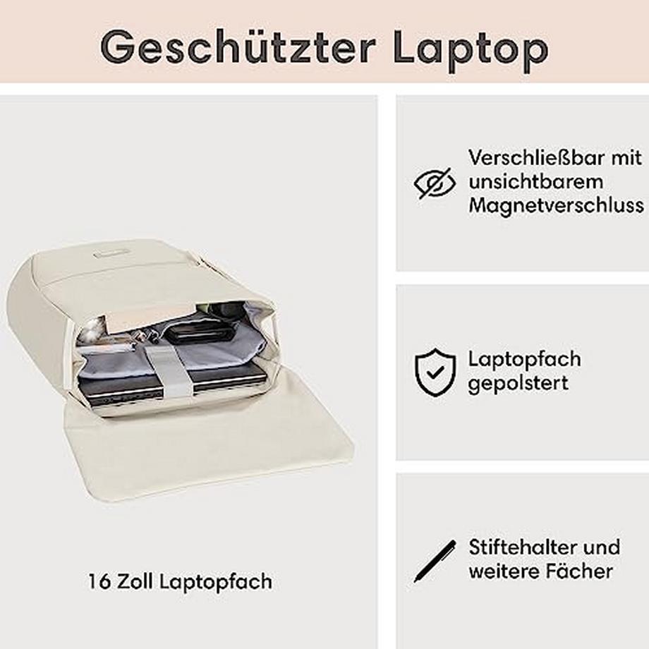 Only-bags.store Ronja Small Zaino moderno con scomparto per laptop  