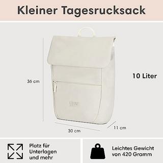 Only-bags.store Rucksack Small Beige - Ronja - Moderner Tagesrucksack mit Laptopfach für die Uni-Business-City -  